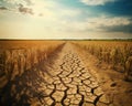 an impact on agriculture from the dry spell in a cornfield.