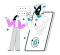 Impact of Artificial intelligence on business. AI-powered customer