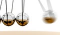 Impending impact of a newtons cradle Royalty Free Stock Photo