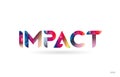 impact colored rainbow word text suitable for logo design