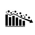 Economy graph chart down design. Coronavirus global economic impacts.  Illustration vector Royalty Free Stock Photo