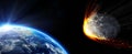 Impact Earth - meteor i Royalty Free Stock Photo