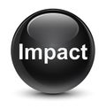 Impact glassy black round button