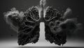The Impact of Lungs Filled with Black Smoke. Generative AI Royalty Free Stock Photo