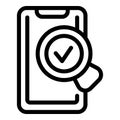 Impact proof smartphone glass icon outline vector
