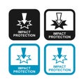 Impact protection logo badge design icon set