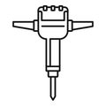 Impact rock drill icon, outline style