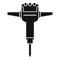 Impact rock drill icon, simple style