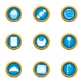 Impact of sugar icons set, flat style