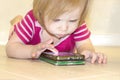The impact of the use of modern technologies of smartphones, tablets, the Internet in the upbringing in early childhood Royalty Free Stock Photo