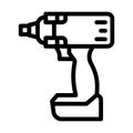 impact wrench line icon vector illustration