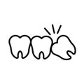 Impacted wisdom tooth for dentistry and dental surgery icon vector illustration Royalty Free Stock Photo