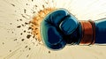 Impactful fist illustration emphasizing action and strength in a dynamic composition Royalty Free Stock Photo