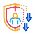 Impaired immunity icon vector outline illustration
