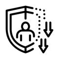 Impaired immunity icon vector outline illustration