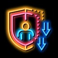 impaired immunity neon glow icon illustration