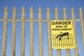 Impalement danger and risk sign on fence for security and protection Royalty Free Stock Photo