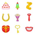 Impart icons set, cartoon style