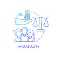 Impartiality and social relations concept icon.