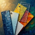 Impasto Color Swatches and Material Study Royalty Free Stock Photo