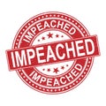 Impeach red rubber ink stamp set over a white background