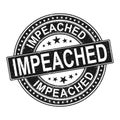 Impeach rubber ink stamp set over a white background