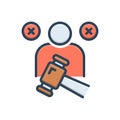 Color illustration icon for Impeachment, blame and defect