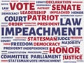 IMPEACHMENT - image with words associated with the topic IMPEACHMENT, word cloud, cube, letter, image, illustration