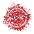 Impeachment. Stamp. Red grunge approved sign. Vector
