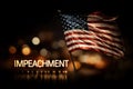 Impeachment text with the USA flag and drop shadow. Royalty Free Stock Photo