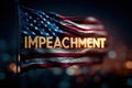 Impeachment text with the USA flag and drop shadow. Royalty Free Stock Photo