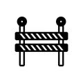 Black solid icon for Impediment, obstacle and obstruction Royalty Free Stock Photo