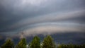 The impending squall, storm and rain. Steppe approaching storm, thunderstorm, tornado, mesocyclone, climate, shelf cloud
