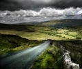 Impending thunder storm over a rural scene