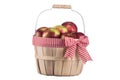 Imperfect apples basket isolated on white background Royalty Free Stock Photo