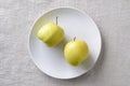 Imperfect ugly misshapen fresh golden apples Royalty Free Stock Photo