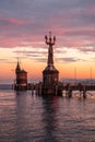 The Imperia statue in Constance at sunset Royalty Free Stock Photo