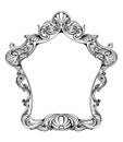 Imperial Baroque Mirror frame. Vector French Luxury rich intricate ornaments and crystals. Victorian Royal Style decor Royalty Free Stock Photo