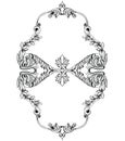 Imperial Baroque Mirror frame. Vector French Luxury rich intricate ornaments and crystals. Victorian Royal Style decor Royalty Free Stock Photo