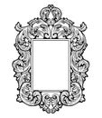 Imperial Baroque Mirror frame. Vector French Luxury rich intricate ornaments. Victorian Royal Style decor Royalty Free Stock Photo