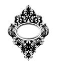 Imperial Baroque Mirror frame Vector. French Luxury rich intricate ornaments. Victorian Royal Style decors Royalty Free Stock Photo