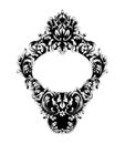 Imperial Baroque Mirror frame Vector. French Luxury rich intricate ornaments. Victorian Royal Style decors Royalty Free Stock Photo