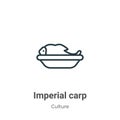 Imperial carp outline vector icon. Thin line black imperial carp icon, flat vector simple element illustration from editable