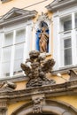 Imperial eagle emblem on building in historic center Royalty Free Stock Photo