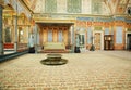 Imperial Hall and the throne of Sultan with historical interior of Topkapi palace, UNESCO World Heritage Site Royalty Free Stock Photo