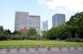 Imperial Palace Gardens surrounded by skyscrapers