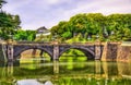 Imperial Palace with Nijubashi Bridge in Tokyo Royalty Free Stock Photo