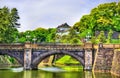 Imperial Palace with Nijubashi Bridge in Tokyo Royalty Free Stock Photo