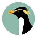 imperial penguin head, vector illustration, flat style ,profile