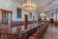 Imperial room reconstruction with huge wooden dining table